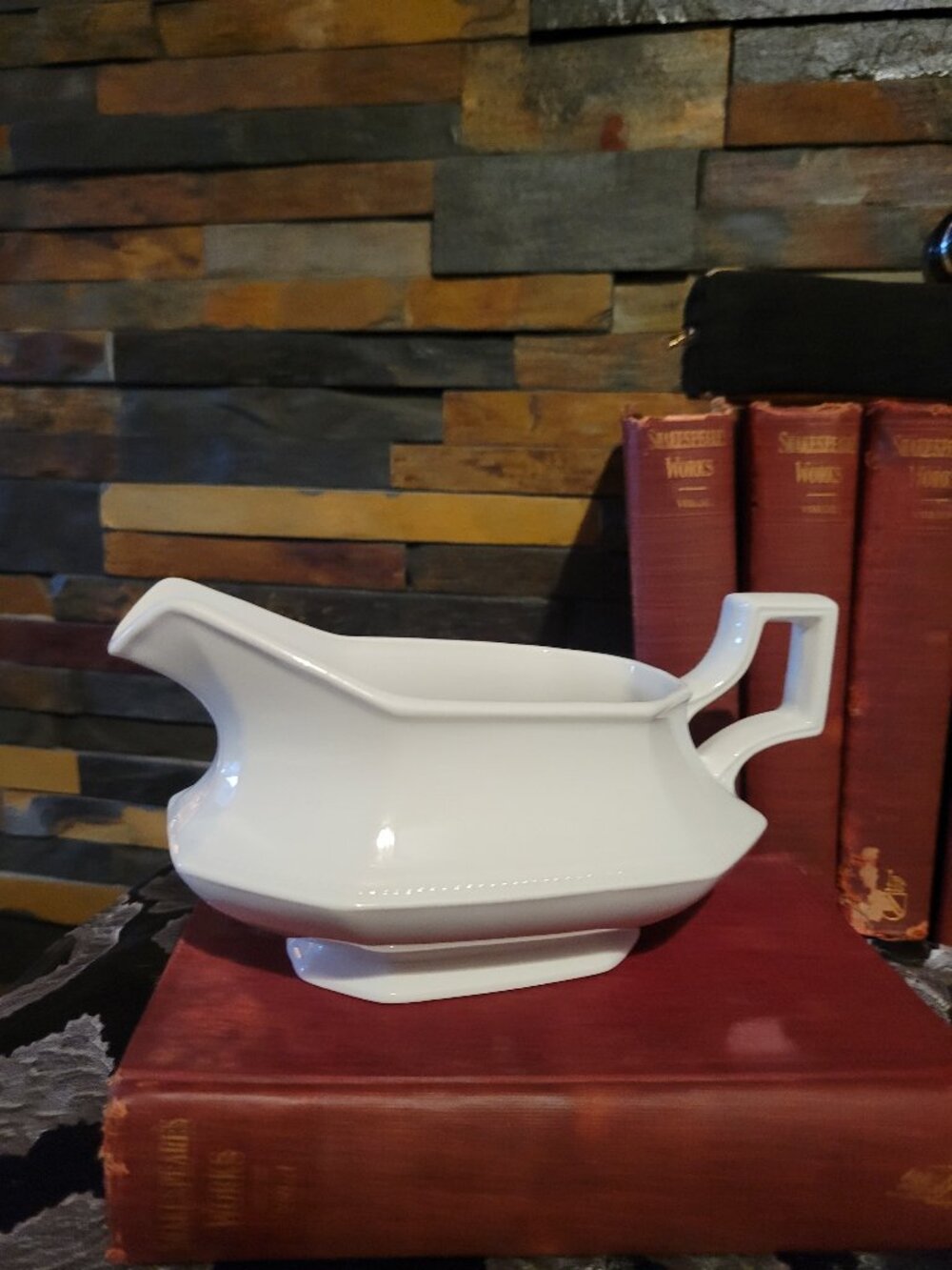 Johnson Brothers Heritage White Ironstone Gravy Boat-Vintage England
